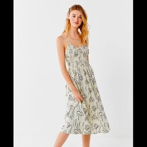 UO Ember Smocked Midi Spring Summer Dress (XS)